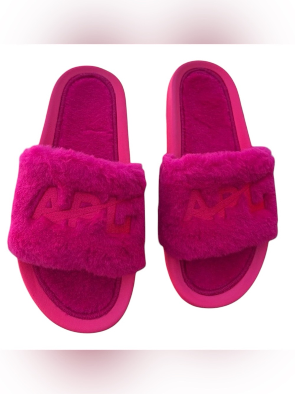 NEW APL Shearling slide neon pink size 9